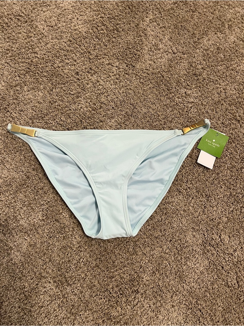kate spade Light Blue Bikini Bottom with Gold Bow Accents